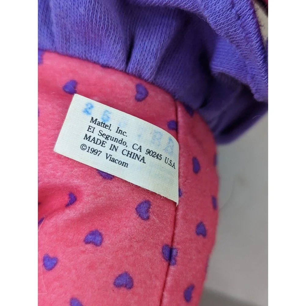 Mattel Rugrats Angelica Doll Plush 12 Inch Pink Purple‎ Hearts Stuffed